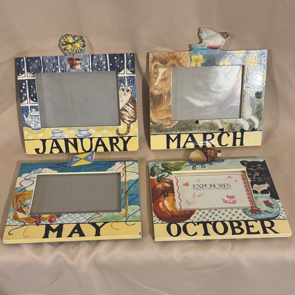 Seasonal Picture Frame Set of 5 Months- 
January+March+May+July+October